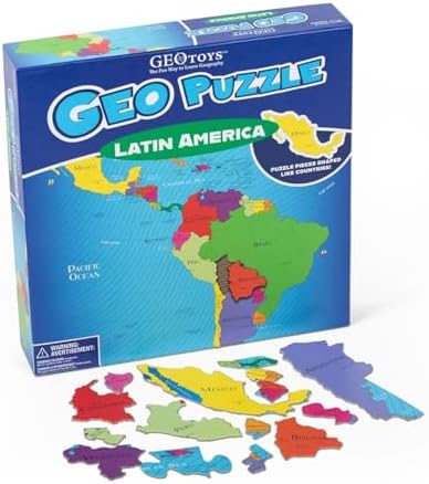 GeoPuzzle Latin America Jigsaw Puzzles,50 Pc Puzzle for Kids Ages 6 and Up by Geotoys