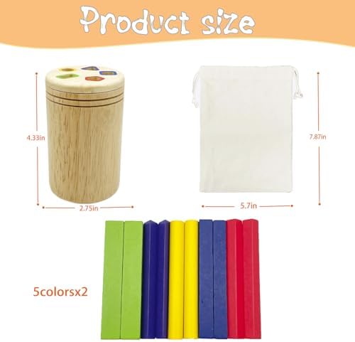 Wooden Montessori Sticks Toys for Kids, 8 Colors Natural Wood Toddler Learning Sorting Toys for 3 Year Old, Sensory Matching Game Birthday Gifts for Boys Girls (Multi-Shaped Stick) - Image 6