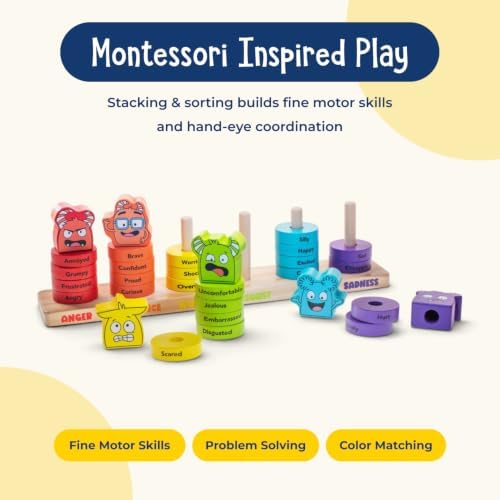 Open The Joy Emotions Stacking Rings – 30pc Rainbow Stacking Toy for Toddlers, Baby Sensory Learning Toy, Fine Motor Skill Development – Montessori Toys for 1 Year Old, Ages 12 Months and Up - Image 4