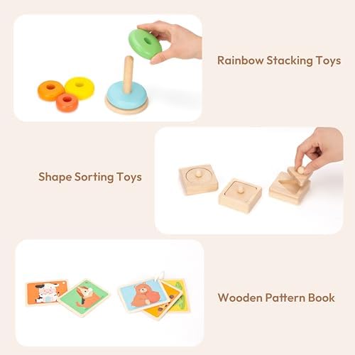 Woodtoe Montessori Toys for 1+ Year Old, Wooden Baby Learning Toys, Object Permanence Box, Color Sorting Sensory Toy, Fine Motor Skills Game, Educational Birthday Toys for Boy Girl 1 2 3 Year Old - Image 5