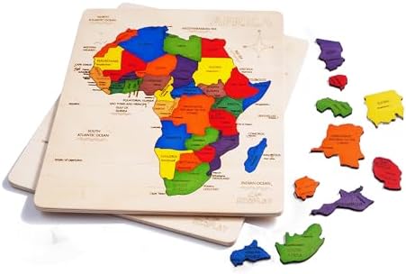 EKOPLAY’s Africa MAP Wooden Puzzle for Kids, 31 Piece Jigsaw Puzzle for School Kids, Learning Educational Toys Gifts for Boys Girls 4+ Years. - Image 5