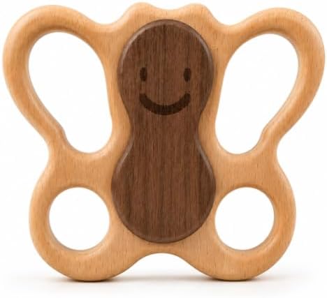 Wooden Rattle for Babies 0-12 Months | No Paint | Real Wood | Hippotoys by Hippotoys