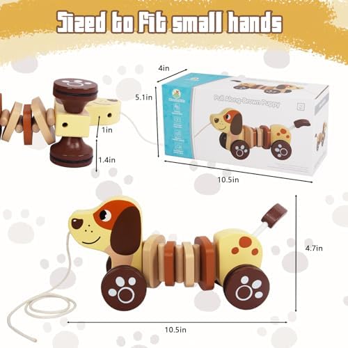Baby Toys Car,Wooden Pull Along Toy for Toddlers 1 2 3 Year Olds - Image 2