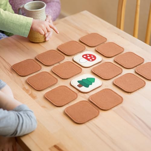 Felt Matching Game for Ages 2–4 – Soft and Safe for Ages 1+ – Montessori Memory Game – Sensory Flash Cards – Best Educational Gift for Ages 1–3 - Woodland Animal Theme - Image 2