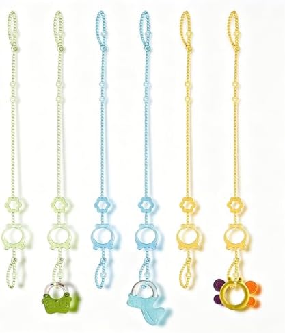 Toy Straps for Baby, 6pcs Adjustable Toy Holder for Stroller Accessories, Silicone Baby Tether Pacifier Clip, No Throw Baby Travel Essential Leash for High Chair, Car Seat, Baby Toy Clips by Unknown