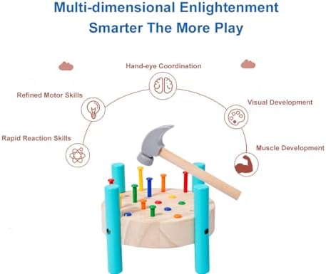 STEM Montessori Wooden Pounding Hammer Toy for Toddler Early Development - Image 3