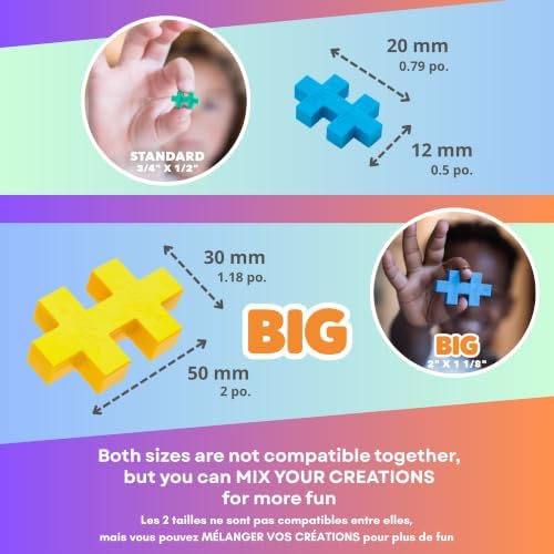 PLUS PLUS Big 100 Piece, Basic Color Mix - Large Blocks for Toddlers - Image 3