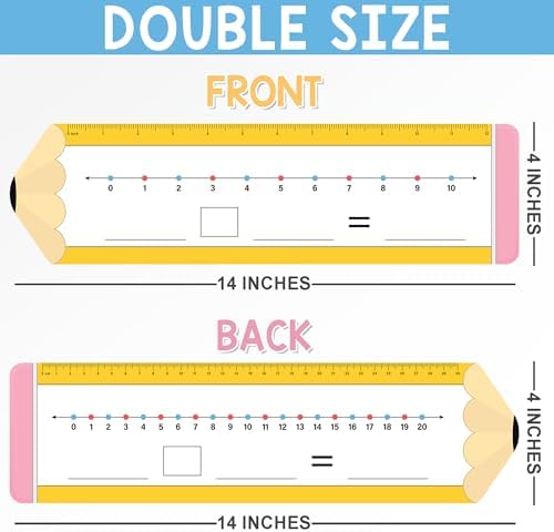 Number Line Dry Erase Boards Cards, 26 Pack 4x14 Pencil Theme - Image 2