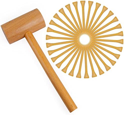 Wooden Mallet Hammering & Pounding Toys Set Simulation Wooden Mallet Toddler Fake Hammer Portable Toy Hammer for Kids by Waenerec
