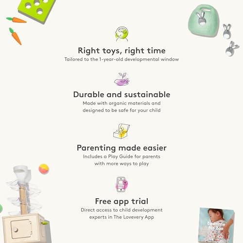 Lovevery | The Babbler Play Kit, Birthday Play Kit, Montessori Toddler Toy, 8 Play Products, 1 Board Book, and Play Guide (Best Birthday Gift for 1 Year Old), Medium - Image 6
