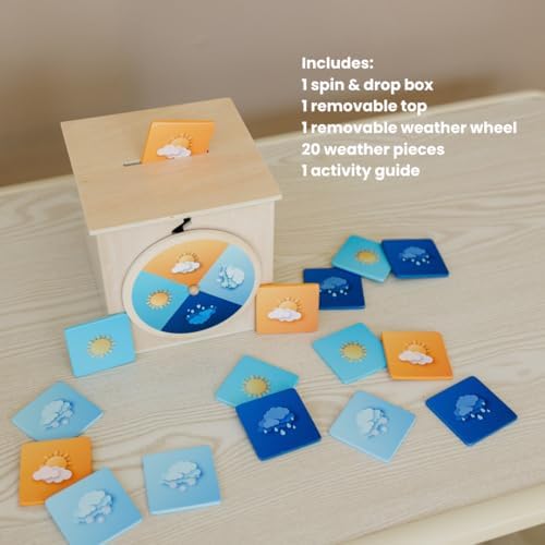 Weather Spin & Drop | Best Toys for 18 Months and Up, Explore The Weather, Educational Wooden Weather Toy, Changing Seasons, Toddler Science Toys, Weather Toys, Learning Through Play Preschool - Image 5
