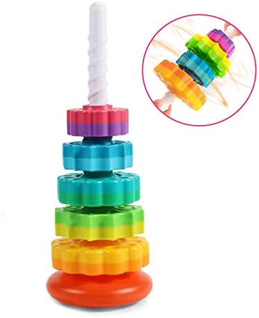 LUCKFUTURE Spinning Stacking Toys, Educational Toddler Toy Stacking Rings Baby Toys, Montessori Toy for Girls and Boys, Spin Gears Christmas Birthday Gift for 1-3 Year Old - Image 3