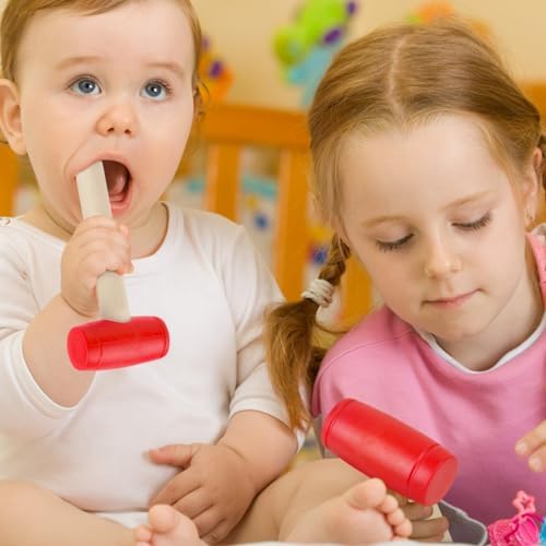 2pcs Toy Hammer Simulation Wooden Hammers Plastic Toddler Hammer SmallPortable Kids Maintenance Tools Toys Pretend Fake Mallet Hammers for Boys Girls - Image 7