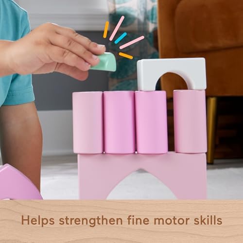 Fisher-Price Wood Castle Block Set 28 Pieces, Ages 2+ - Image 4