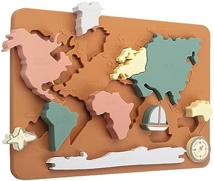 Mr. Pen- Silicone World Map Puzzle, 11.5” x 8.2”, Puzzle for Kids by MrPen