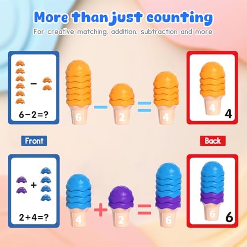 NEOROD Ice Cream Toys for Toddlers 1-5, Montessori Counting Manipulatives - Image 5