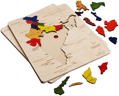 India Map Wooden Jigsaw Puzzle for Kids | 22 Puzzle Pieces | Learning & Educational Toy Gift for Boys & Girls Ages 4 Years and Above - Image 5