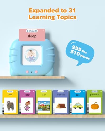 Airbition Talking Flash Cards for Toddlers Ages 1‑4, 510 Words English Blue - Image 4