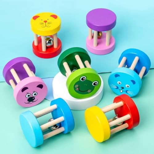 Montessori Baby Wooden Hand Bell Rattle Toy - Image 3