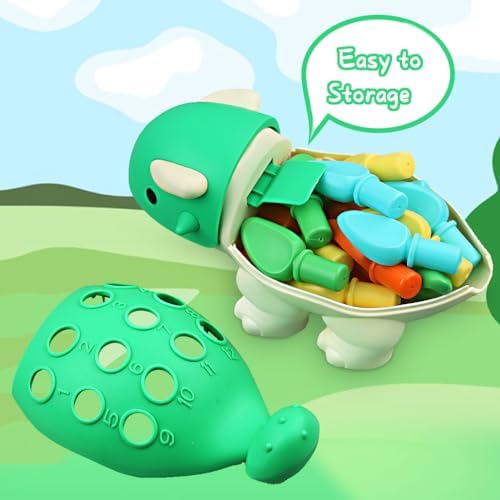 Toddler Montessori Toys Baby Sensory Learning Fine Motor Skills Toy for 6 9 12 Months One Year Old Boy Girl Birthday Gift Ages 1 2 3 4 Kid Dinosaur Educational Toys Sorting Stacking Color Recognition - Image 4