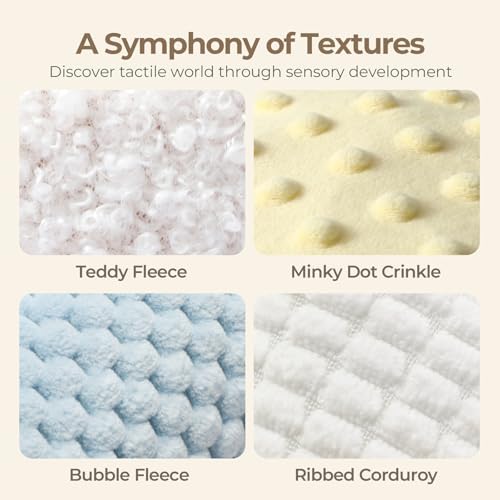 let's make Baby Tissue Box Toy, Farm Montessori Sensory Toys 6-12 Months, Play Silks & Crinkle Tissues with 3D Corduroy, Mirror, Squeaky Cow & Travel Clip - Fine Motor Skills Baby Girl Boy Gifts - Image 5