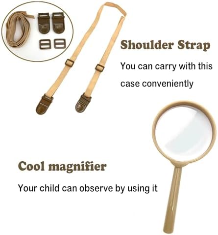 Bug Catcher Kit, Kids Bug Collection Kit, Outdoor Nature Explorer Kit, Science Educational Kit with Tweezers, Magnifying Glass, Bug Observation Container(Gold) - Image 5