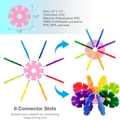 PicassoTiles Building Chip Interlocking Disc Construction Blocks in Pink Color STEM Learning Early Education Toy Engineering Playset Child Brain Development for Toddlers Girls Boys Kids Age 3+ PTF108 - Image 4