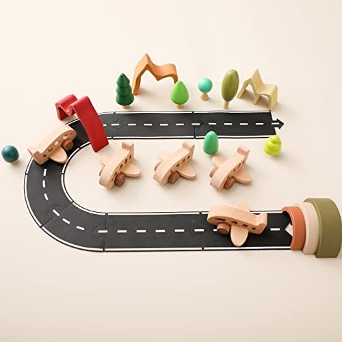 ibwaae Wooden Airplane Toys, Air Transport Vehicles Play Set, Wooden Pull Games, Learning Gift Montessori Toy for Baby Toddler Boys Girls - Image 3