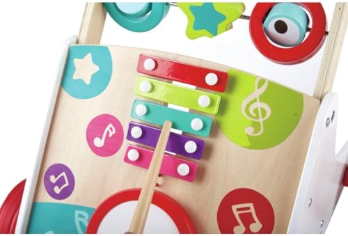 Hape Wooden Push and Pull Music Learning Walker| Multiple Activities Center for Toddlers Ages 10 Months and Up - Image 6
