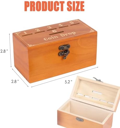 Extguds Wooden Penny Game,Coin Drop Game,Penny Coin Game Contains 50 Coins,Wooden Game Box and 1 Dice,a Fun Board Game to Interact with Family and Friends - Image 4