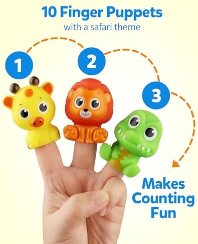 Coogam Fine Motor Skill Toys for Toddlers, 10pcs Surprise Animals Finger Puppets Treasure with Number Locks, Matching Color Sorting Pirate Hunt Game, Learning Montessori Gift for 3 4 5 Year Old - Image 3