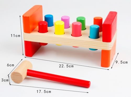 Wooden Pounding Bench Toy, Peg Hammering Game - Image 6