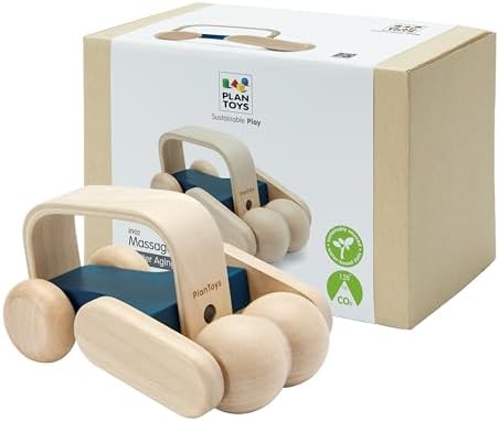 PlanToys® Wooden Massage Roller Montessori Sensory Kids Calm Tactile Toy by PlanToys