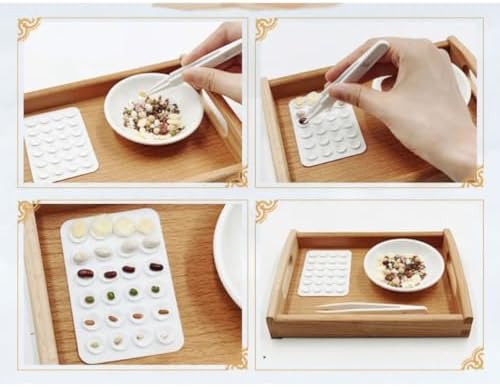 Montessori Tweezers Transfer & Sorting Set, with Wooden Tray, Ceramic Bowl, Plastic Tweezers & Sorting Board - Image 3