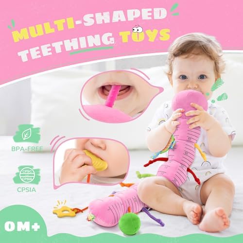 AWOTOY Baby Toys Sensory Music Caterpillar Stuffed Animals Infant Toys,Pink - Image 5