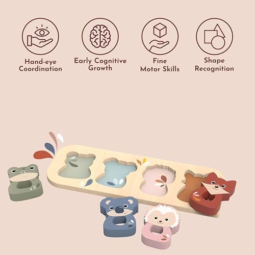 SPEEDY MONKEY Wooden Animal Puzzle | Kids Shape Sorter Puzzle Learning Toy - Image 6