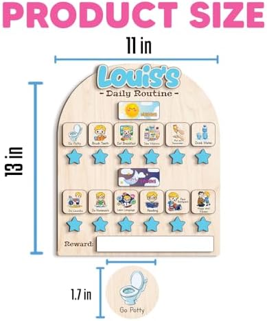Wooden Chore Chart for Boys, Daily Routine Chart for Kids, Visual Schedule, Chore Reward Chart, Bedtime Morning Routine Chart for Toddlers (02) - Image 4