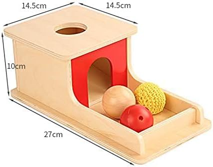 Tiger Montessori Object Permanence Box with Tray Three Balls for 6-12 Months Babies (Wood+Plastic+Knit Ball) - Image 3