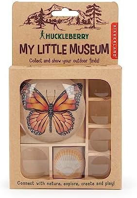 Kikkerland Huckleberry My Little Museum Bug Box Collection, Observation Bug House, 7 Compartments, in-Built Magnifying Lenses, for Insect Collecting by KikkerlandDesignInc