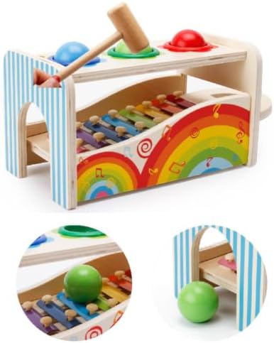 Wooden Pound A Ball Toy, Xylophone Hammer Ball Game - Image 3
