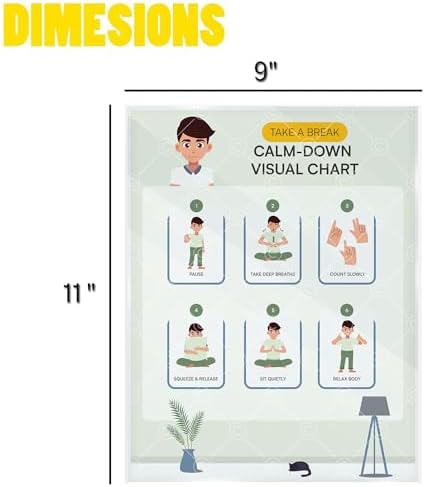 Educational Chart for Kids Step by Step Laminated 9x12 Inch for Children Self Care Visual Chart Ideal for Special Needs and Autism (Calm Down Routine Chart) - Image 3