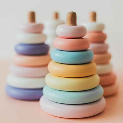 BUSY PUZZLE Wooden Ring Stacker, Baby Nursery Decor, Wooden Baby Toy, Montessori Toys, Pyramid Toy, Sensory Toy, Stacking Toys - Image 4
