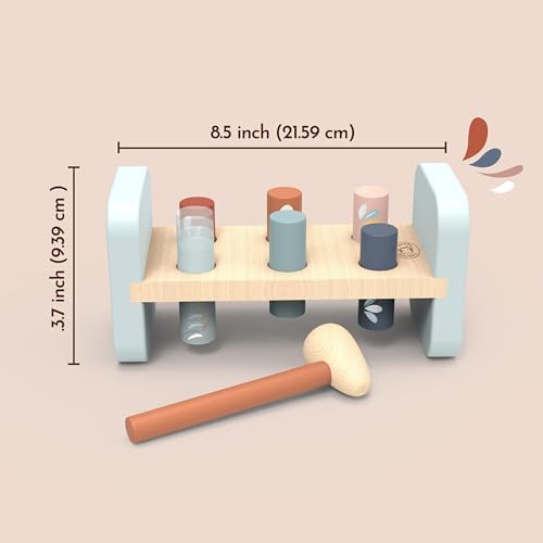 SPEEDY MONKEY Wooden Tap Tap Hammer Bench | Reversible Peg Play Toy Playset - Image 3