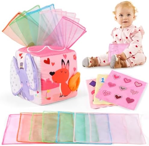 Tissue Box Toy for Baby 0+ Months Montessori Toys Birthday Party Favor for Boys Girls for Toddlers by Melonegg