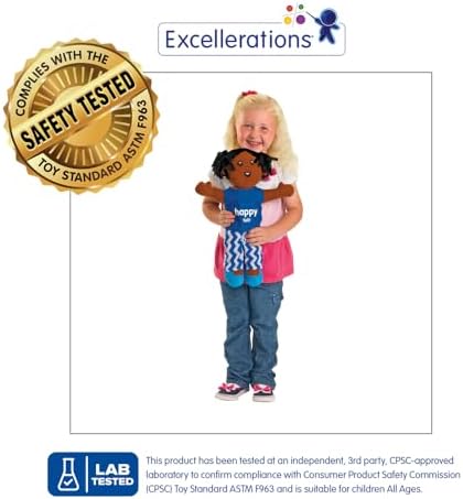 Excellerations 18" Bilingual Emotions Plush Baby Dolls, Set of 4 | Multi-Ethnic. 4 Common Expressions, Social Emotional Learning, Calm Down Corner Supplies, Play Therapy, Preschool Must Haves - Image 2
