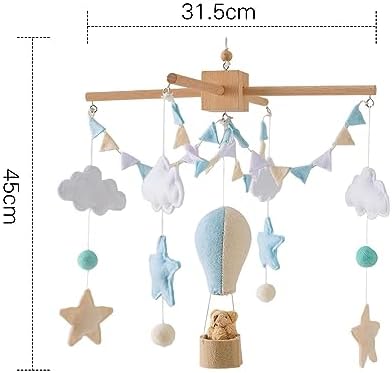 predolo Baby Crib Mobile, Felt Ball Wind Chimes Hanging Decoration, Nursery Decor, Montessori Baby Bedroom Ceiling Wind Chime for Infant Boys Girls, Style A - Image 3