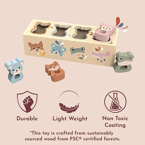 SPEEDY MONKEY Wooden Animal Shape Box | Kids Shape Sorter Toy Pretend Play - Image 5