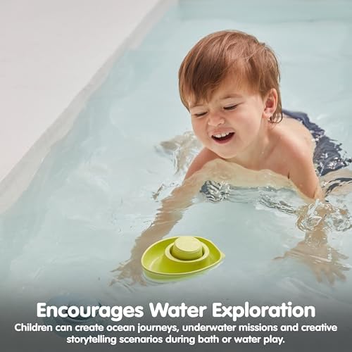 PlanToys® Pastel Green Rubber Convertible Boat Water & Sensory Play Toy - Image 5