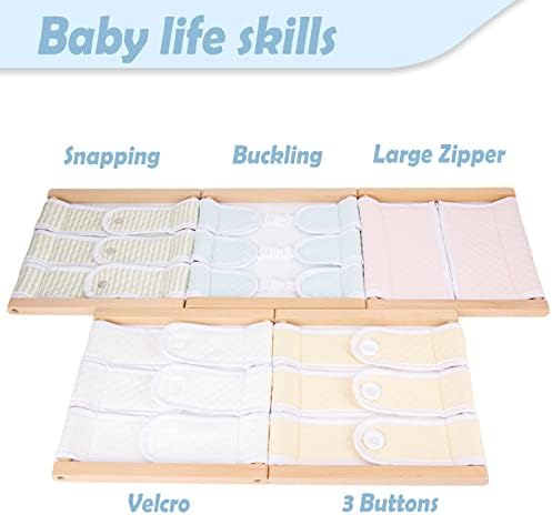 Montessori Wooden Toys for Dressing Learning Board Learning Basic Dressing Skills - Buttons, Snaps, Zippers, Belt Buckles Toys for Toddlers 1 2 3 4 Year Old Sensory Toy Gifts(Buckle Clothing) - Image 7