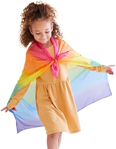 Sarah's Silks Enchanted Playsilk | 100% Silk Sensory Toys for Toddlers | Square Scarves, Montessori and Waldorf Toys for Pretend Play - Rainbow by SarahsSilks